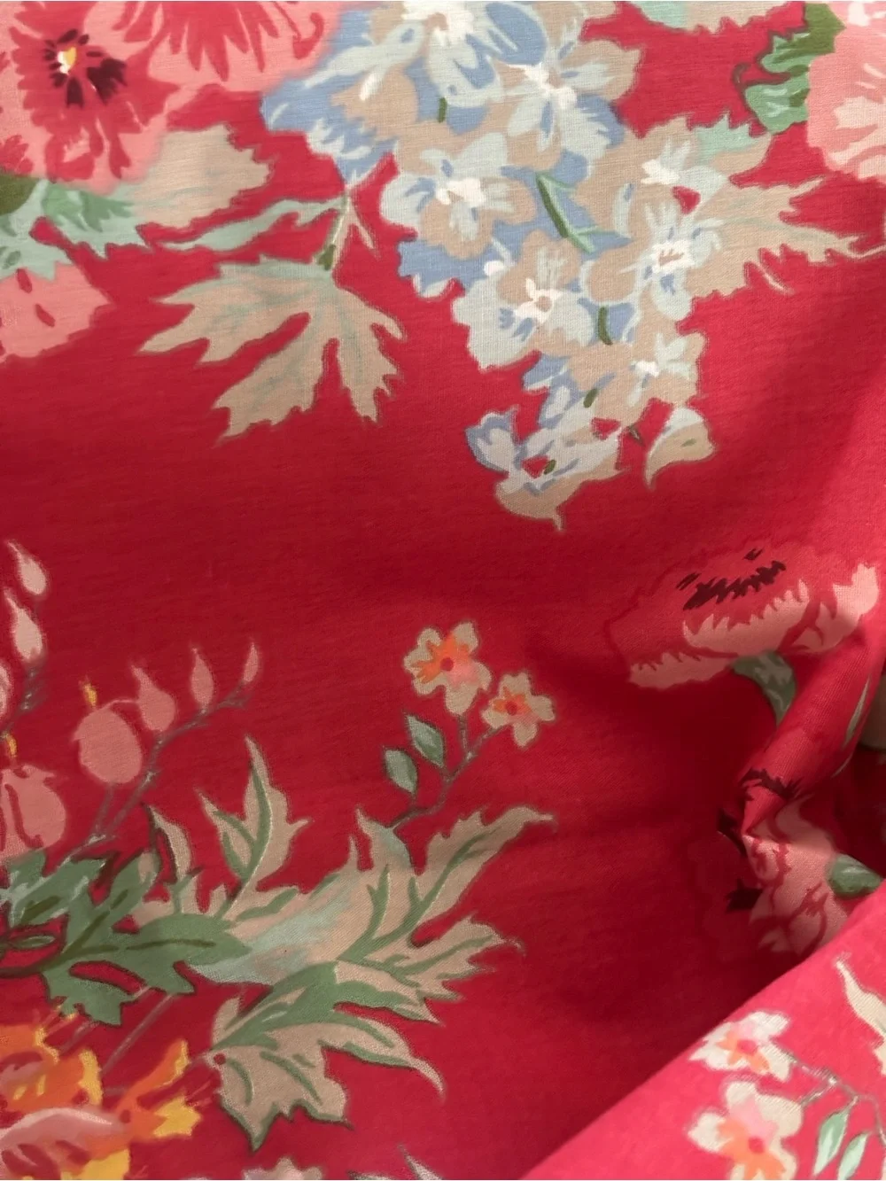 Ralph Lauren Red Floral Cotton full size sheet beach house